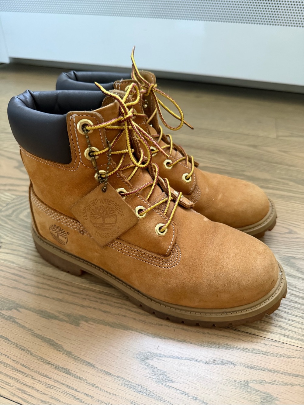 Timberland Women’s Wheat Nubuck Work Boots with Dark Collar